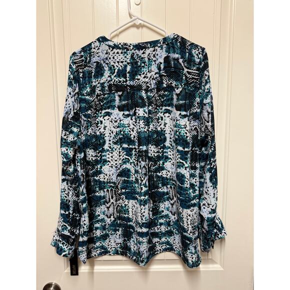 NWT Apt 9 Polyester lightweight business wear Snake print teal black Size 1X - Picture 7 of 7